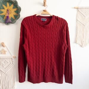 Club Room Maroon Cable Knit Sweater Size XL
